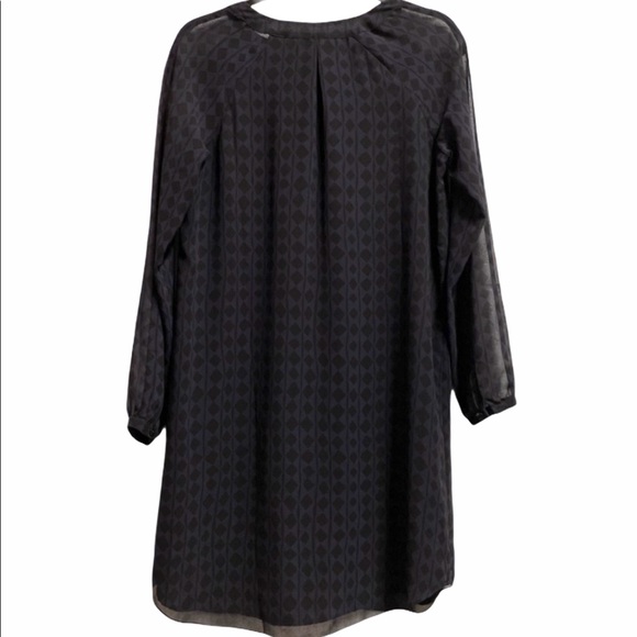 Cabi 3102 black purple Chiffon Long Sleeve dress - Picture 6 of 14